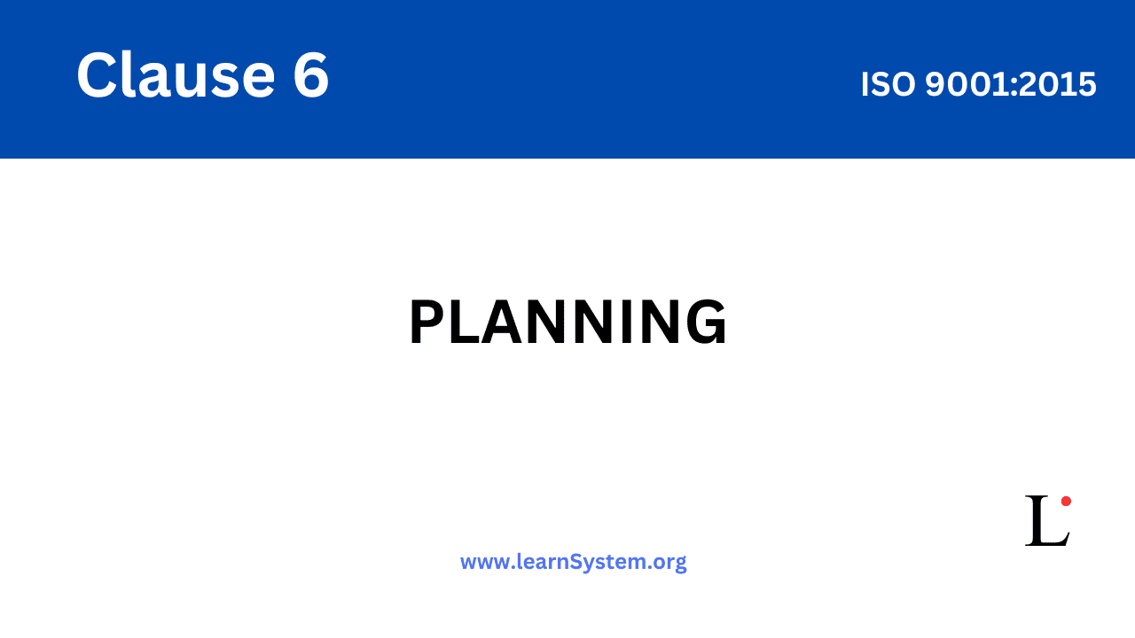 ISO 9001 - Clause 6 - Planning - Risk and opportunity, Quality Objectives and Planning of change